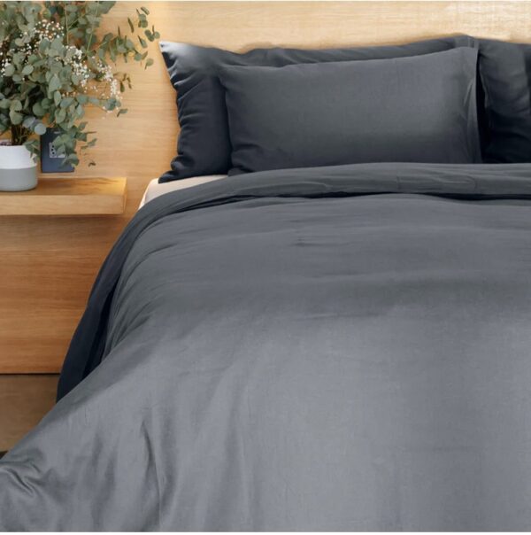 200 Thread Count 100% Cotton Percale Duvet Cover Set (queen) - Image 4