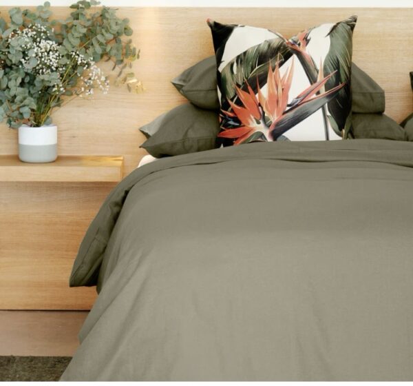 200 Thread Count 100% Cotton Percale Duvet Cover Set (queen) - Image 3